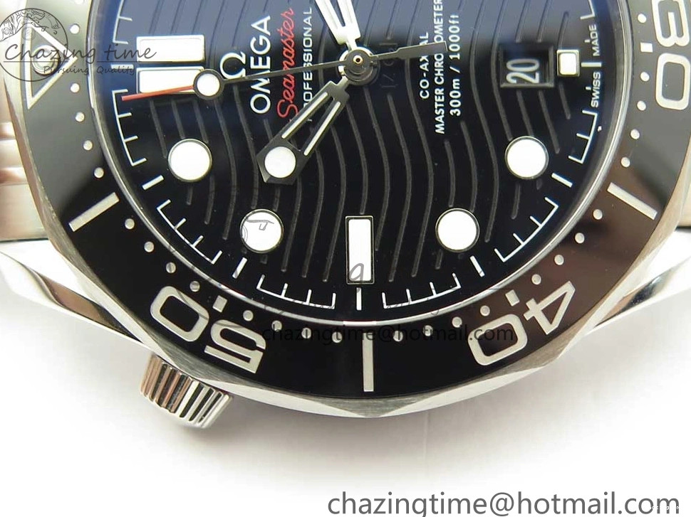 0524 2018 Seamaster Diver 300M OMF Best Edition Black Ceramic Black Dial on SS Bracelet A8800 (Black Balance Wheel) Breathable 7959